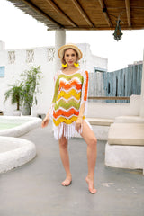 Swimsuit Beach Jacket Hollow Out Cutout Tassel Beach Cover Up