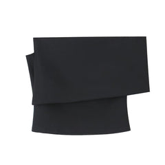 Haut court asymétrique irrégulier noir à épaules obliques