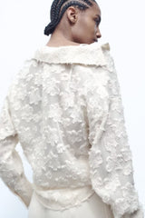 Long Sleeve Translucent Stitching Shirt