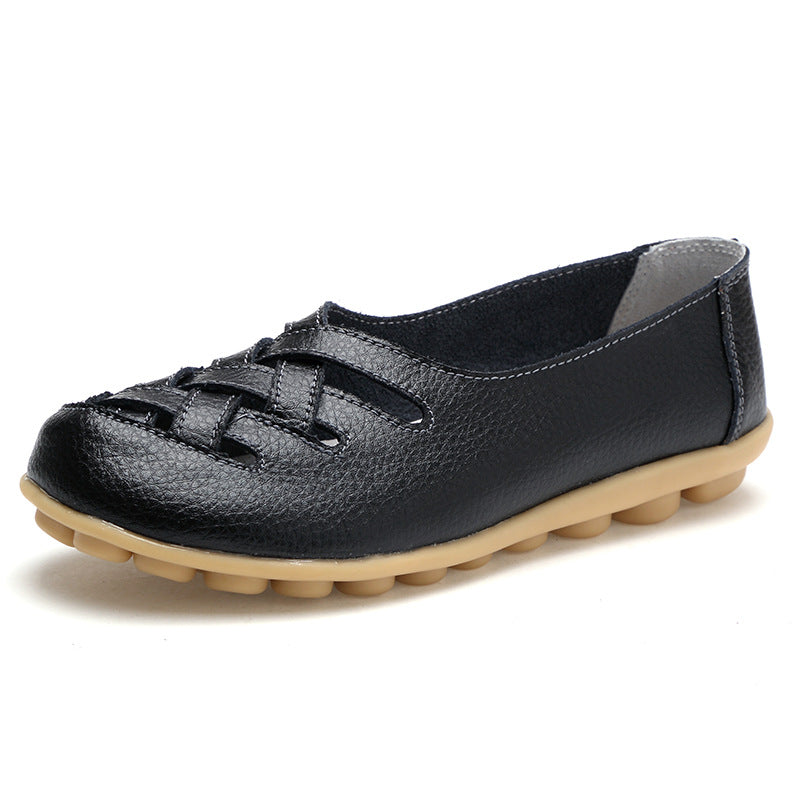Women's Summer Cowhide Mom Soft Bottom Wedge