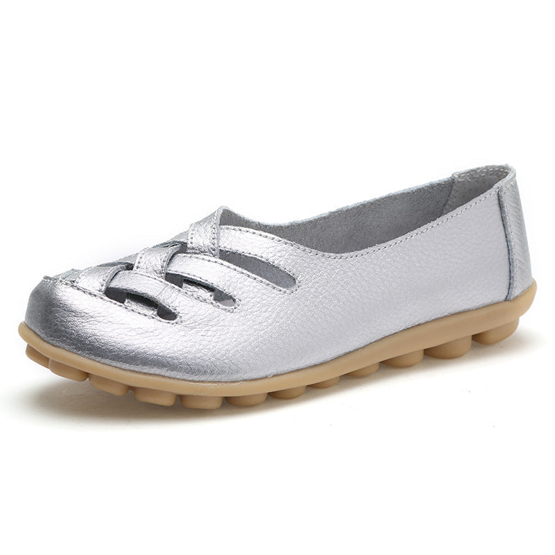 Women's Summer Cowhide Mom Soft Bottom Wedge