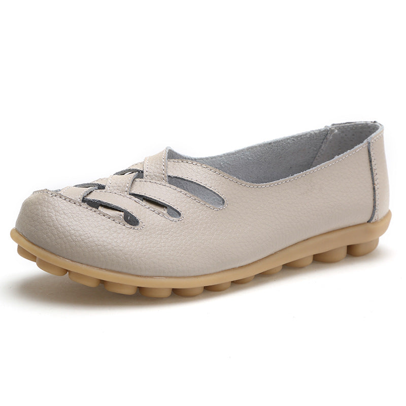 Women's Summer Cowhide Mom Soft Bottom Wedge
