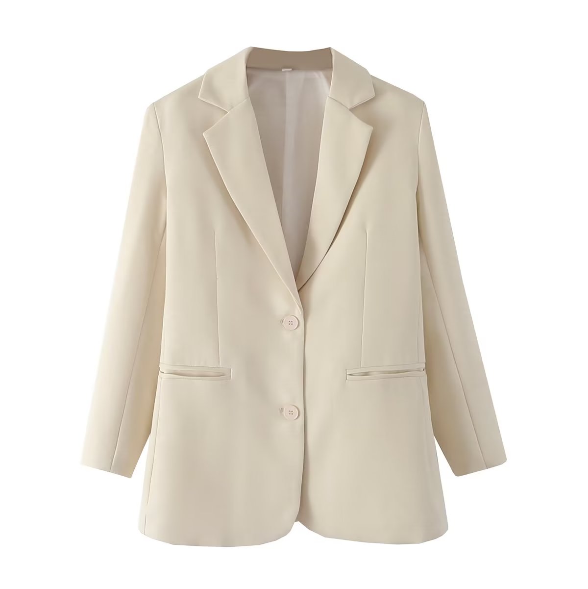 Tragen Sie einen geraden, lässigen Blazer mit geradem Bein und einer Hose