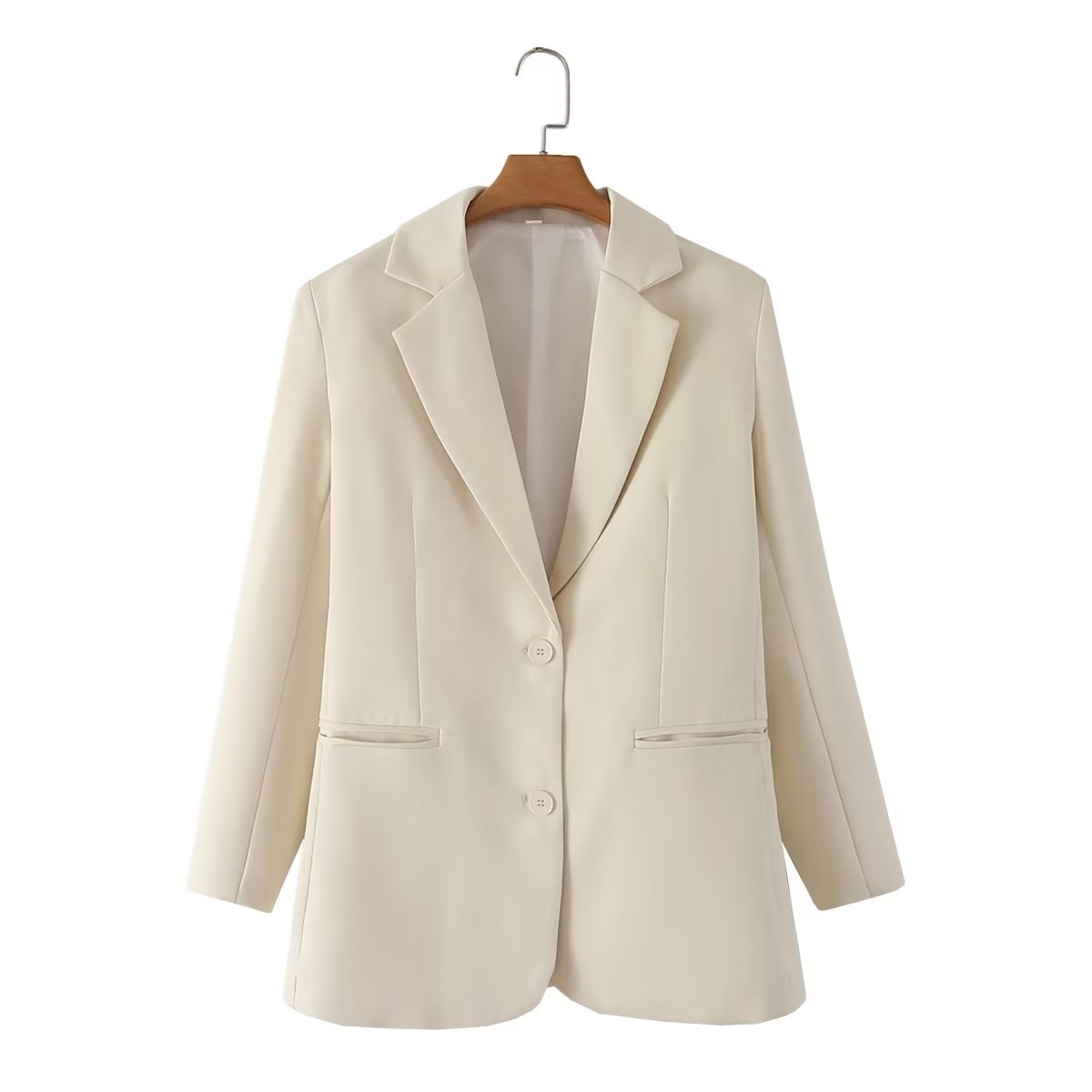 Tragen Sie einen geraden, lässigen Blazer mit geradem Bein und einer Hose