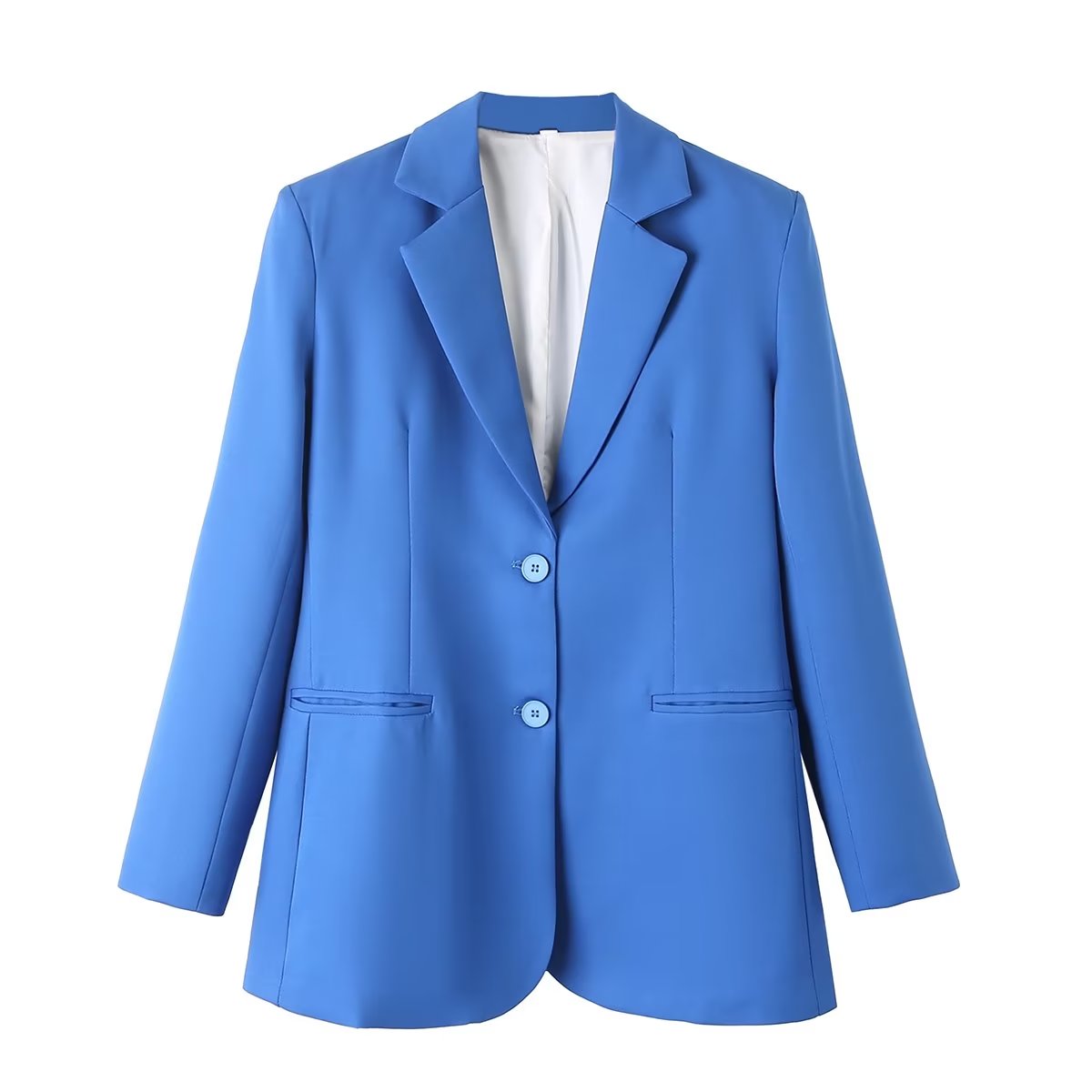 Tragen Sie einen geraden, lässigen Blazer mit geradem Bein und einer Hose