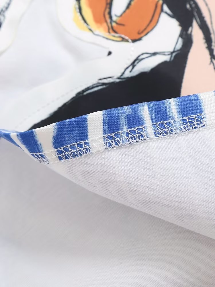 White Girl Printed Loose Short Sleeve T shirt