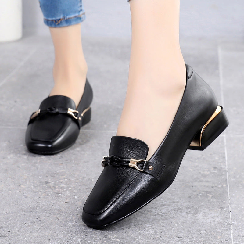 Slouchy Women's Layer Cowhide Pumps Mid