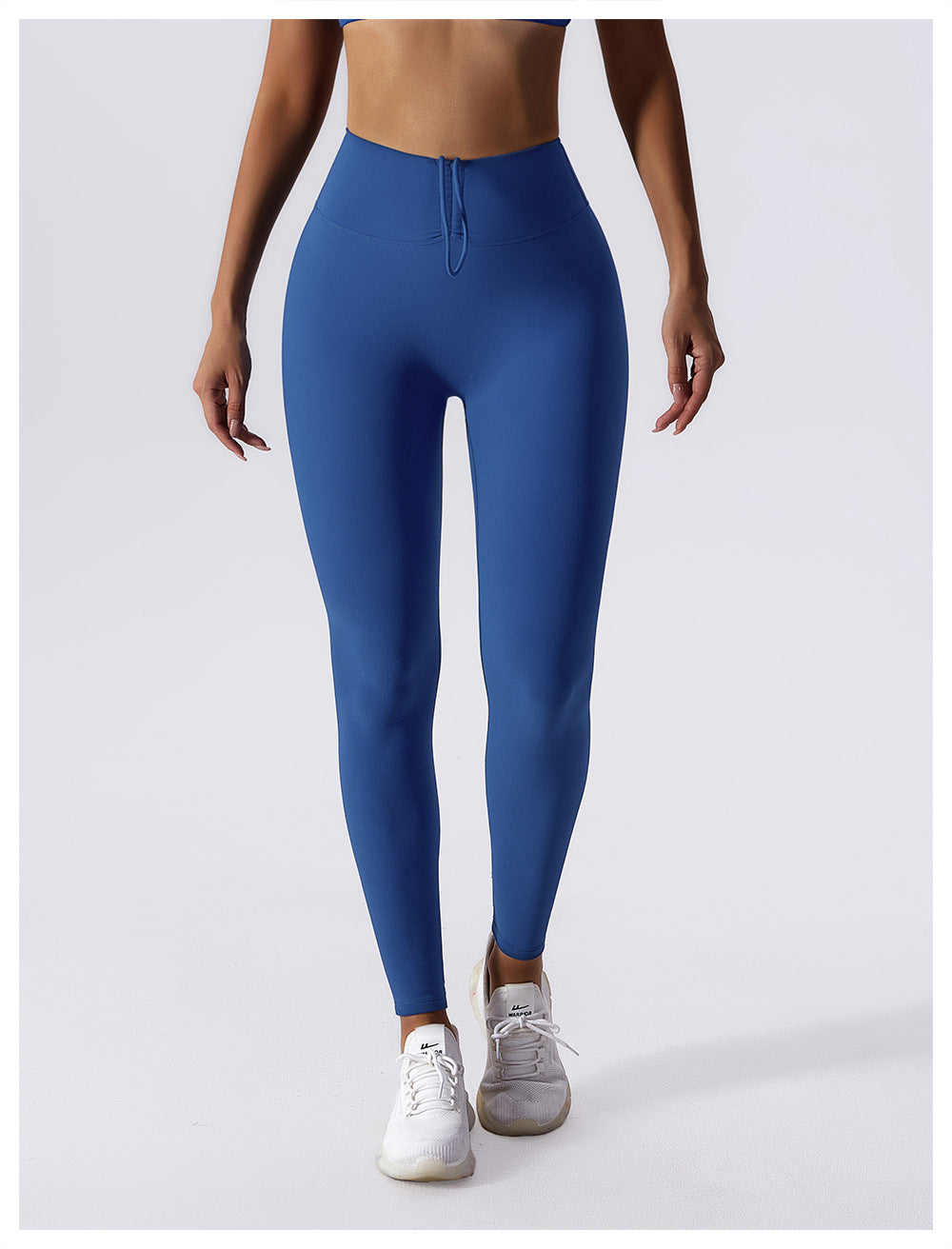 Drawstring Belly Contracting Nude High Waist Yoga Pants Quick Drying Hip Lifting Fitness Pants Tight Running Sports Pants