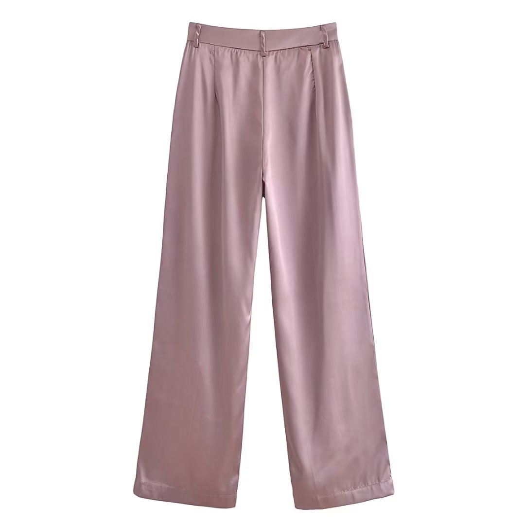 Ensemble haut tube à épaules dénudées et pantalon droit taille haute