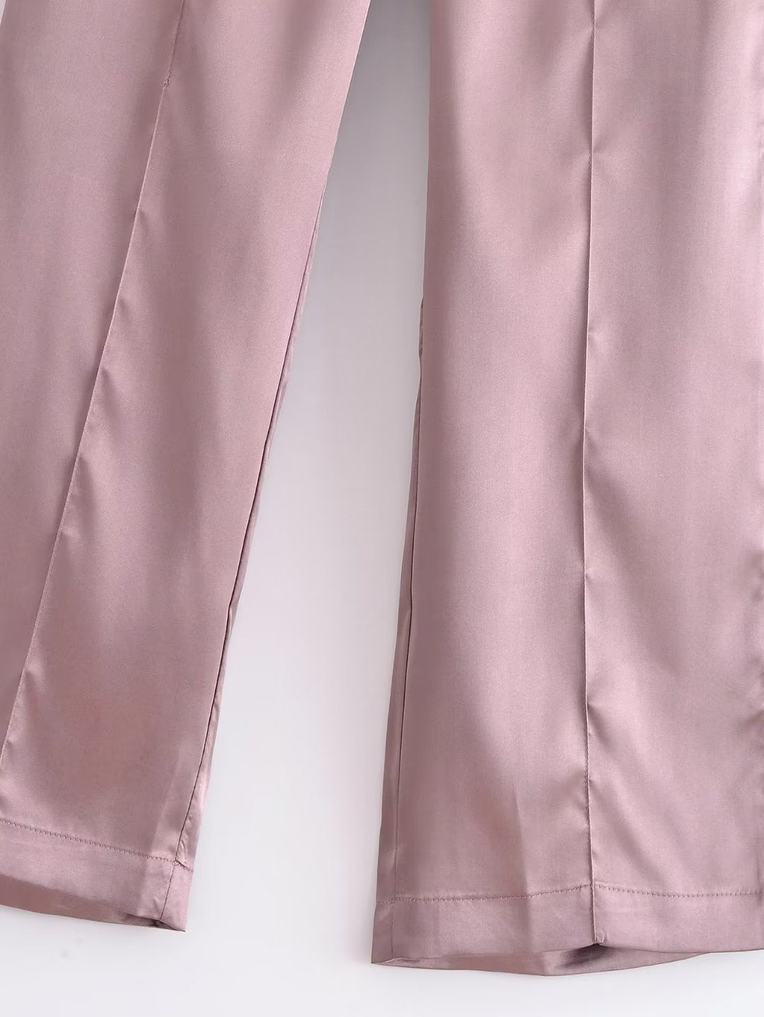 Ensemble haut tube à épaules dénudées et pantalon droit taille haute
