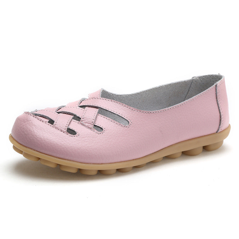 Women's Summer Cowhide Mom Soft Bottom Wedge