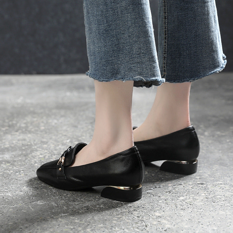 Slouchy Women's Layer Cowhide Pumps Mid