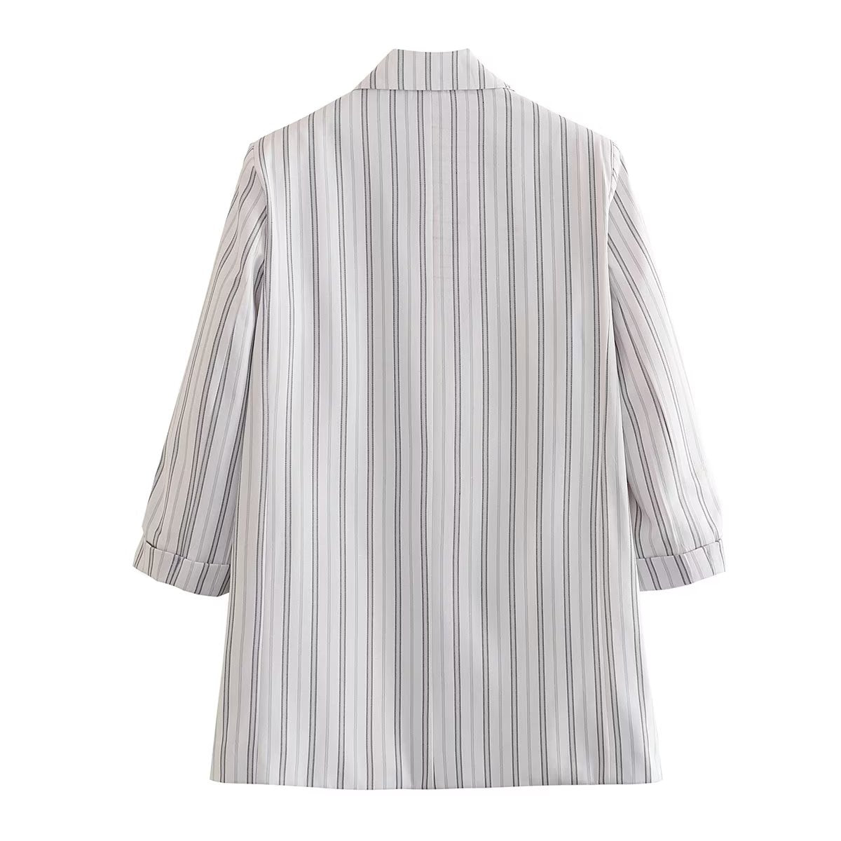 Ptripe Double Breasted Blazer