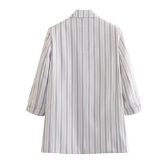 Ptripe Double Breasted Blazer