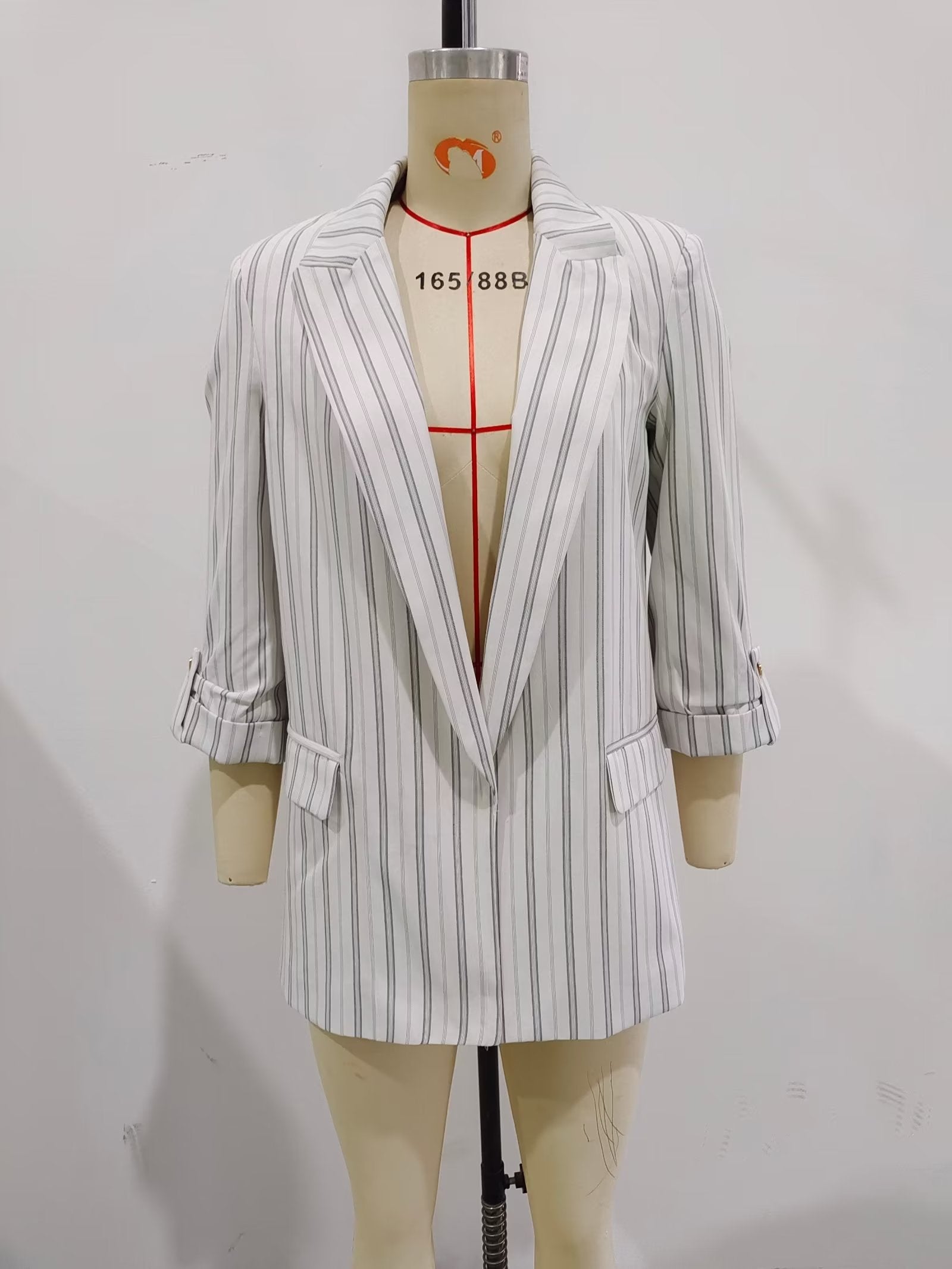 Ptripe Double Breasted Blazer