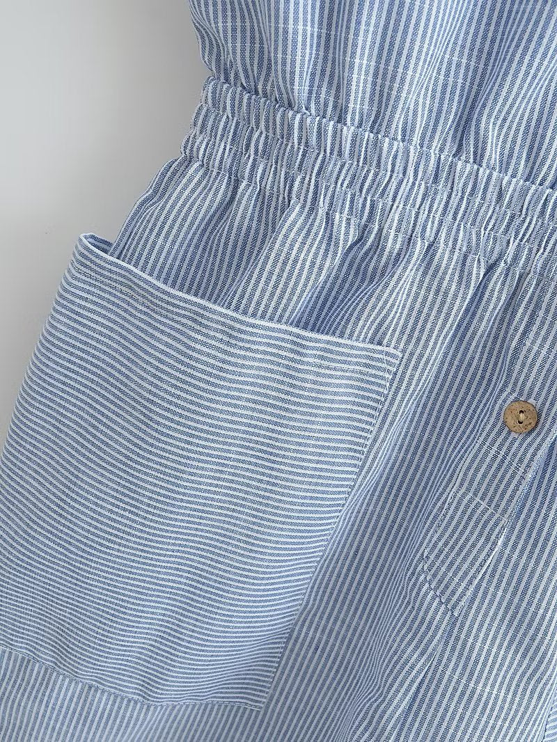 Wind Linen Blended Romper Casual Shorts
