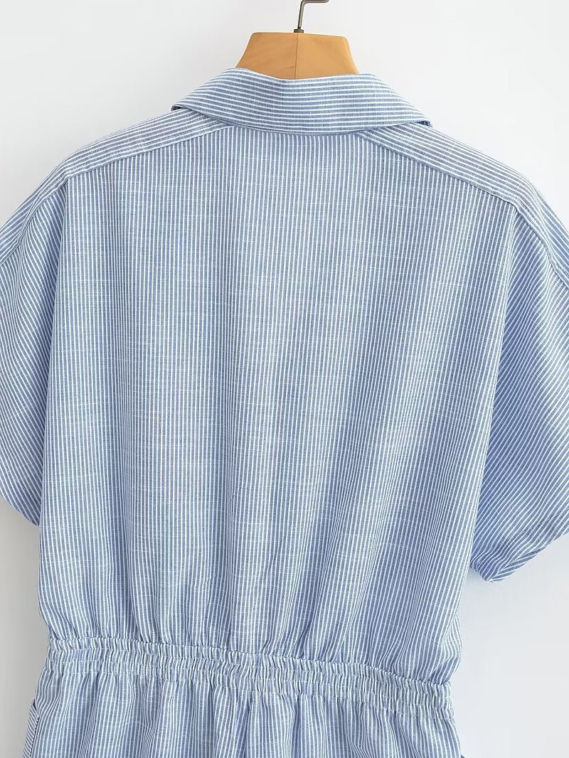 Wind Linen Blended Romper Casual Shorts