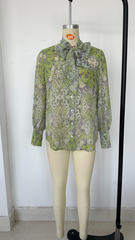 Floral Print Loose Collared Long Sleeves Shirt