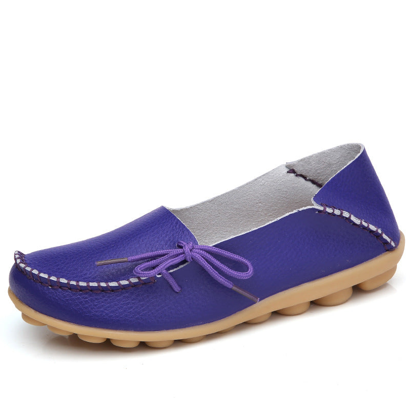 Women's Cowhide Mother Pumps Hole Comfortable Men's Shoes