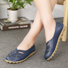 Women's Summer Cowhide Mom Soft Bottom Wedge