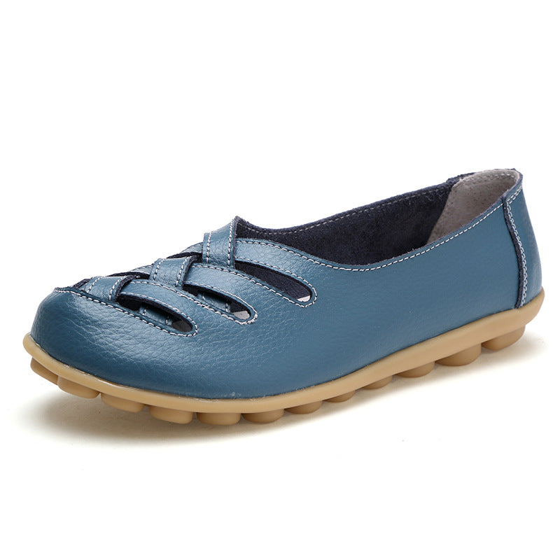 Women's Summer Cowhide Mom Soft Bottom Wedge