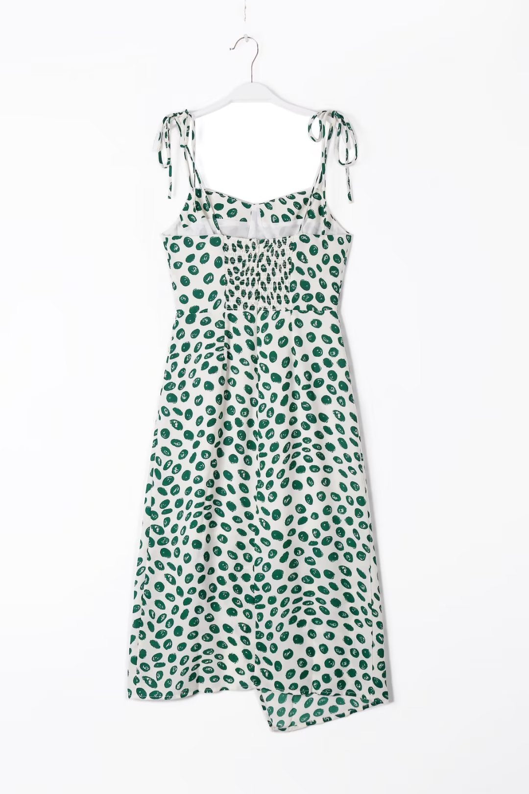Design Plissee Unregelmäßig Asymmetrisch Schlitz Cami Kleid Taille Abnehmen Midi Kleid