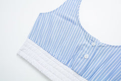 Striped Short Top Short Stitching Sling Top