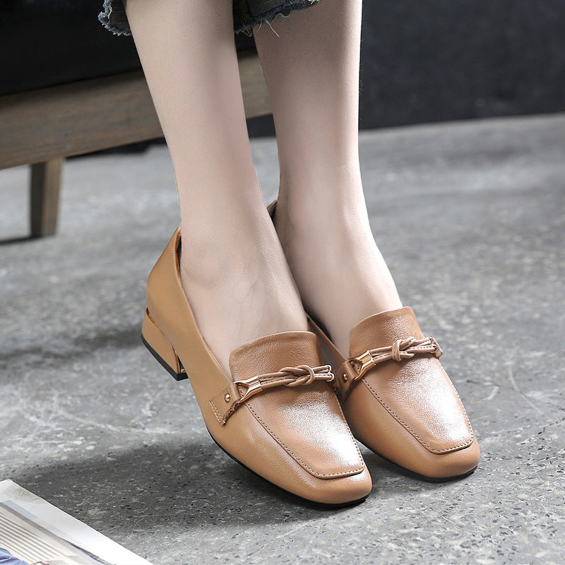Slouchy Women's Layer Cowhide Pumps Mid