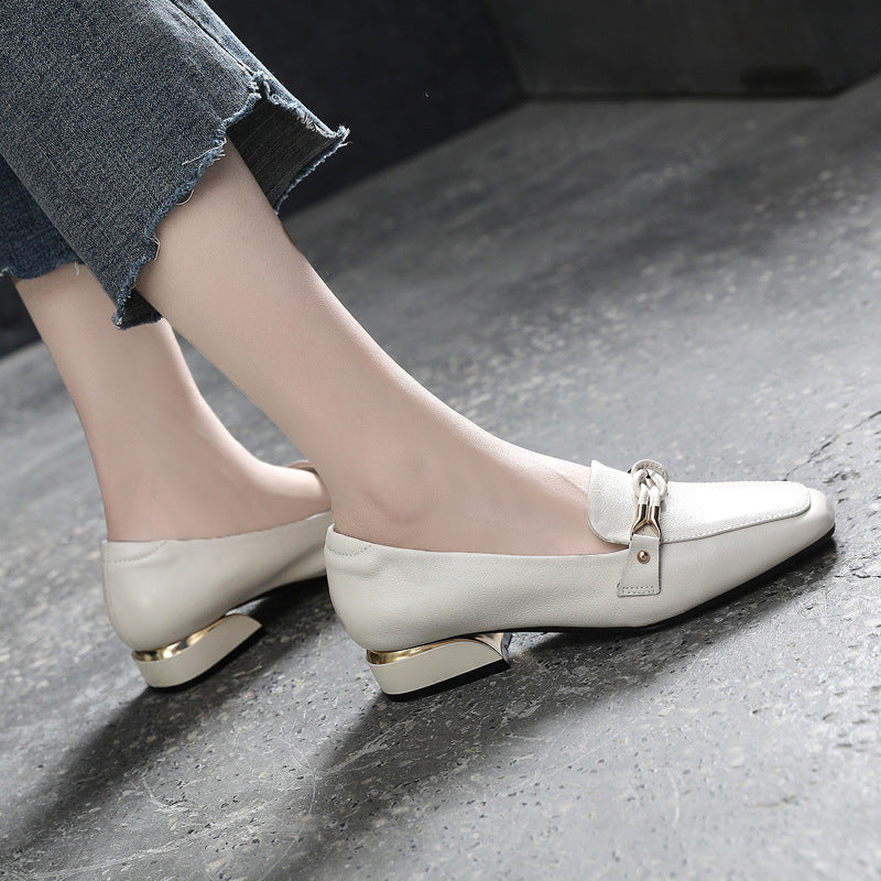 Slouchy Women's Layer Cowhide Pumps Mid