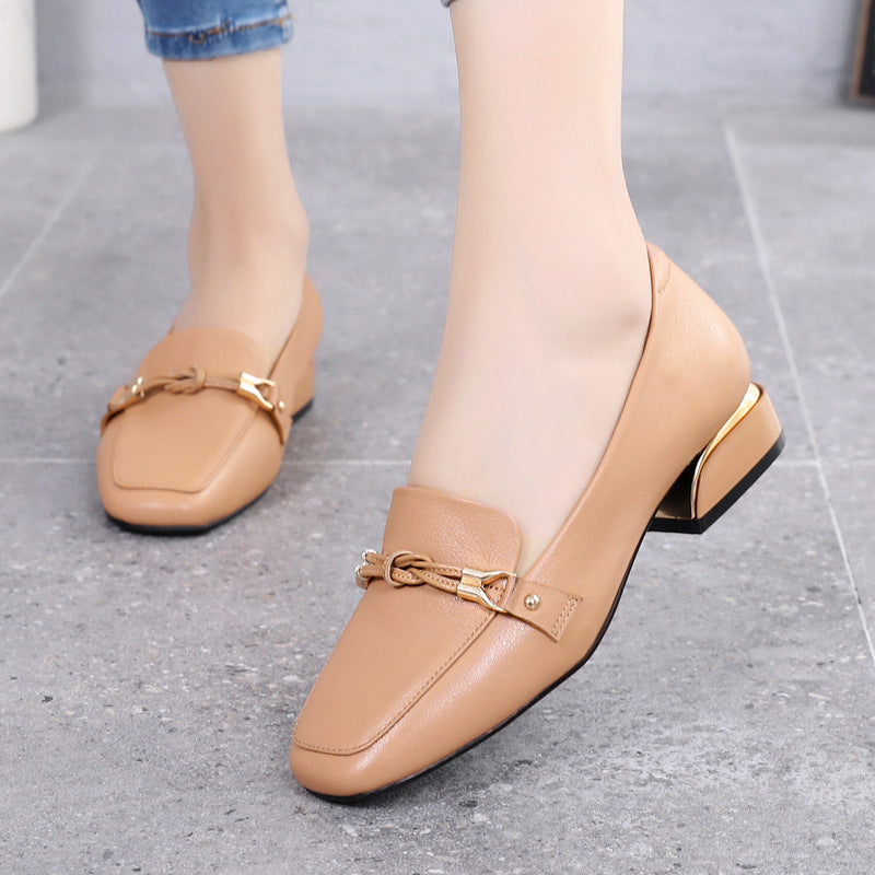Slouchy Women's Layer Cowhide Pumps Mid