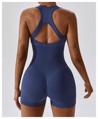 High Elastic One-Piece Beauty Back Yoga Belly Contracting Close-Fitting One Piece Seamless Yoga Jumpsuit