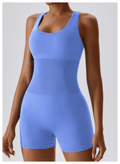 High Elastic One-Piece Beauty Back Yoga Belly Contracting Close-Fitting One Piece Seamless Yoga Jumpsuit