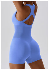 High Elastic One-Piece Beauty Back Yoga Belly Contracting Close-Fitting One Piece Seamless Yoga Jumpsuit