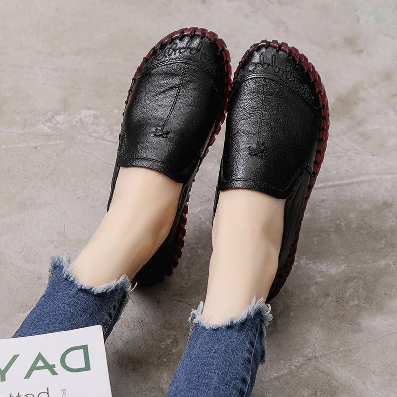 Chaussures en cuir respirantes et confortables pour grand-mère