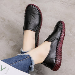 Chaussures en cuir respirantes et confortables pour grand-mère
