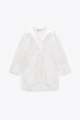 Embroidered Solid Color Shirt Comfort Casual Korean Lazy Loose Top