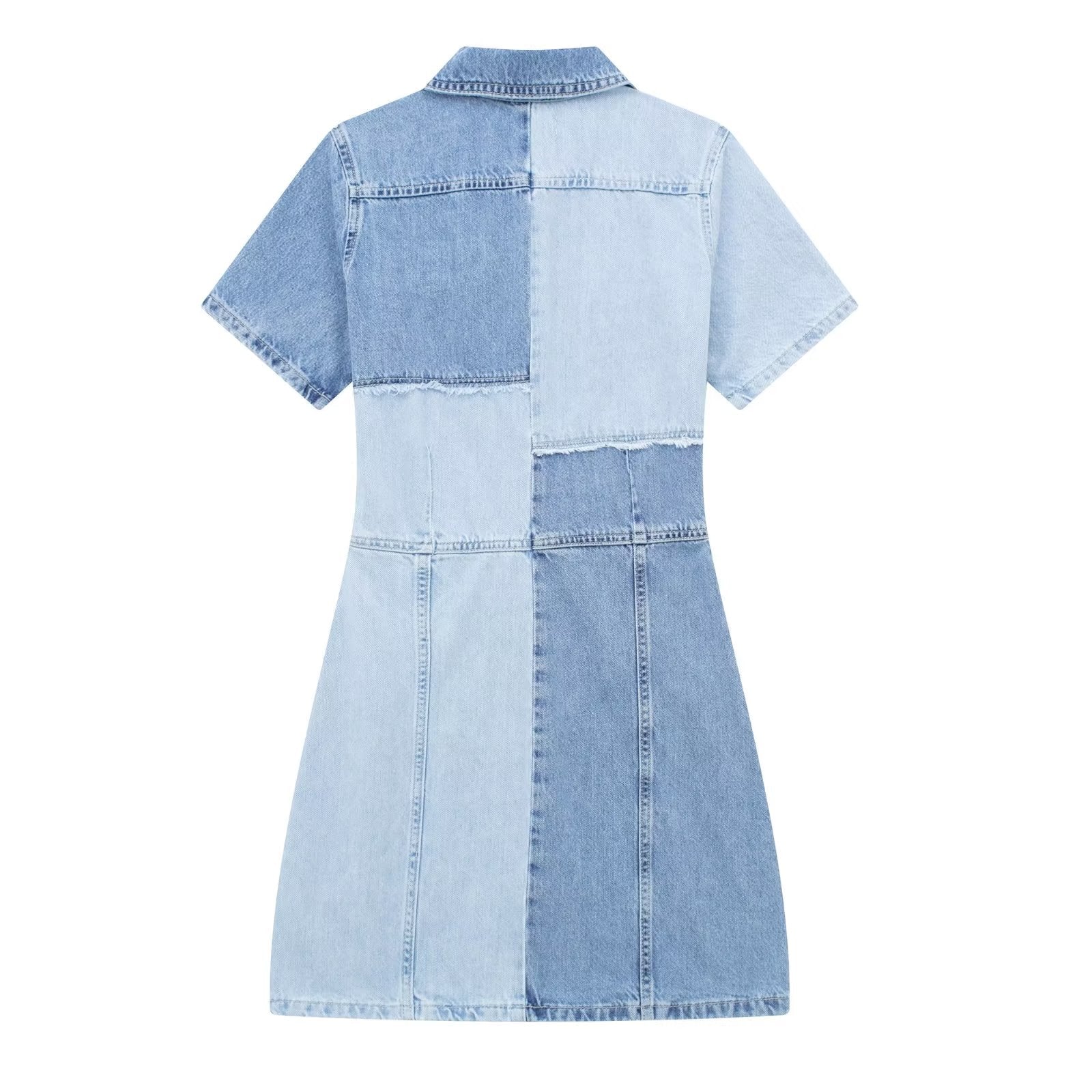 Slimming High Waist Retro Denim Overalls Dress