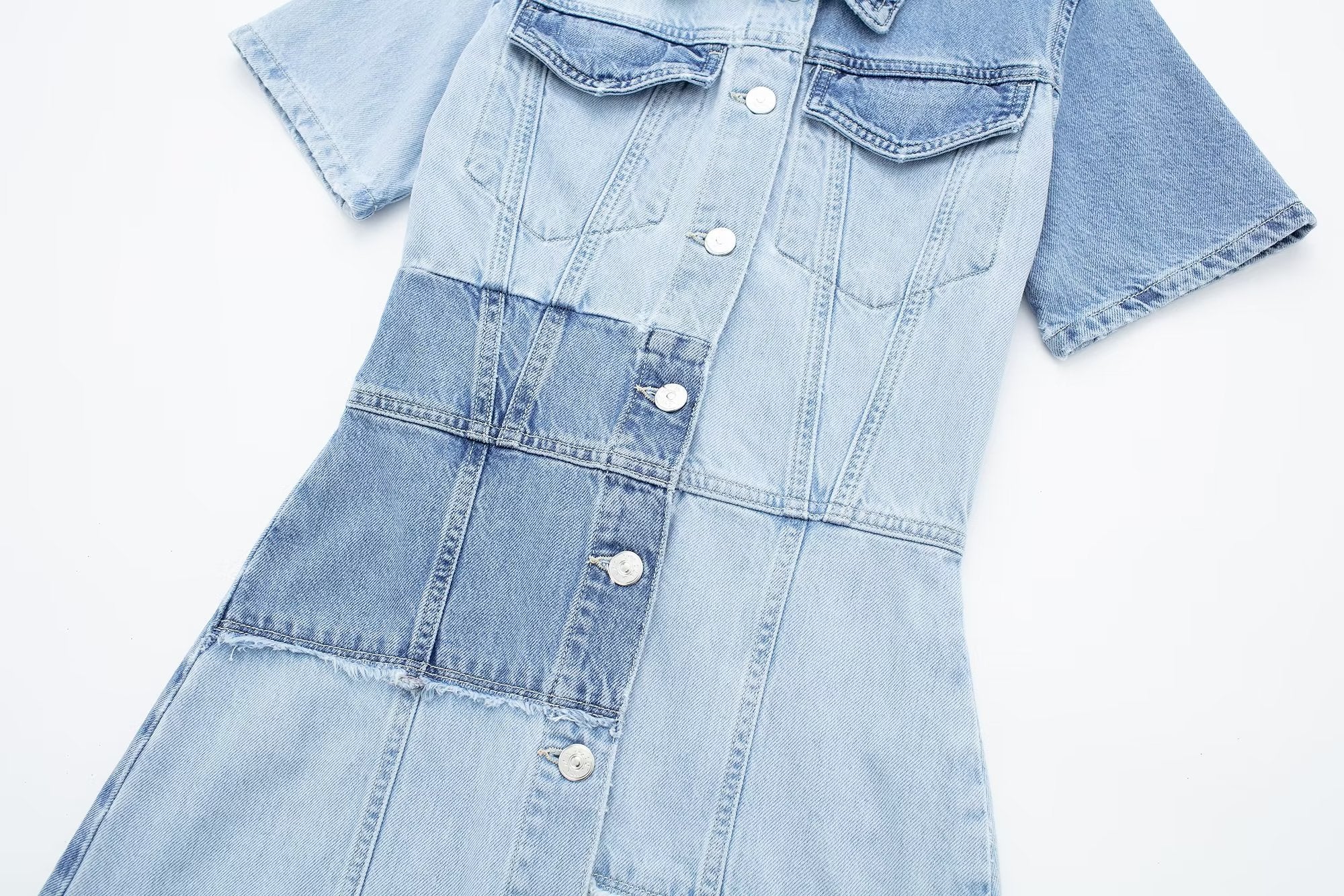 Slimming High Waist Retro Denim Overalls Dress