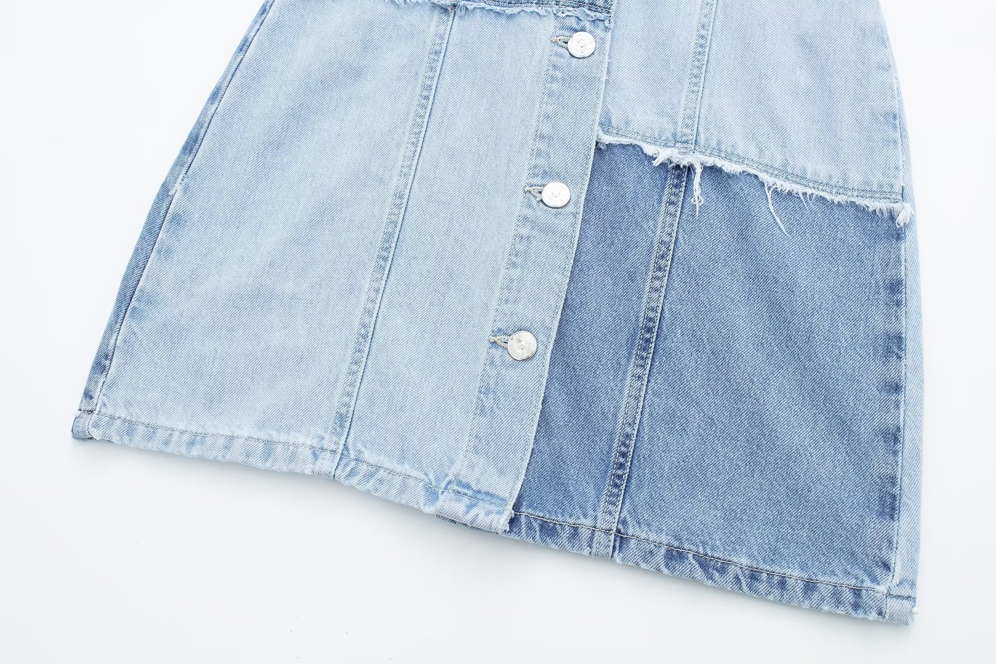 Slimming High Waist Retro Denim Overalls Dress