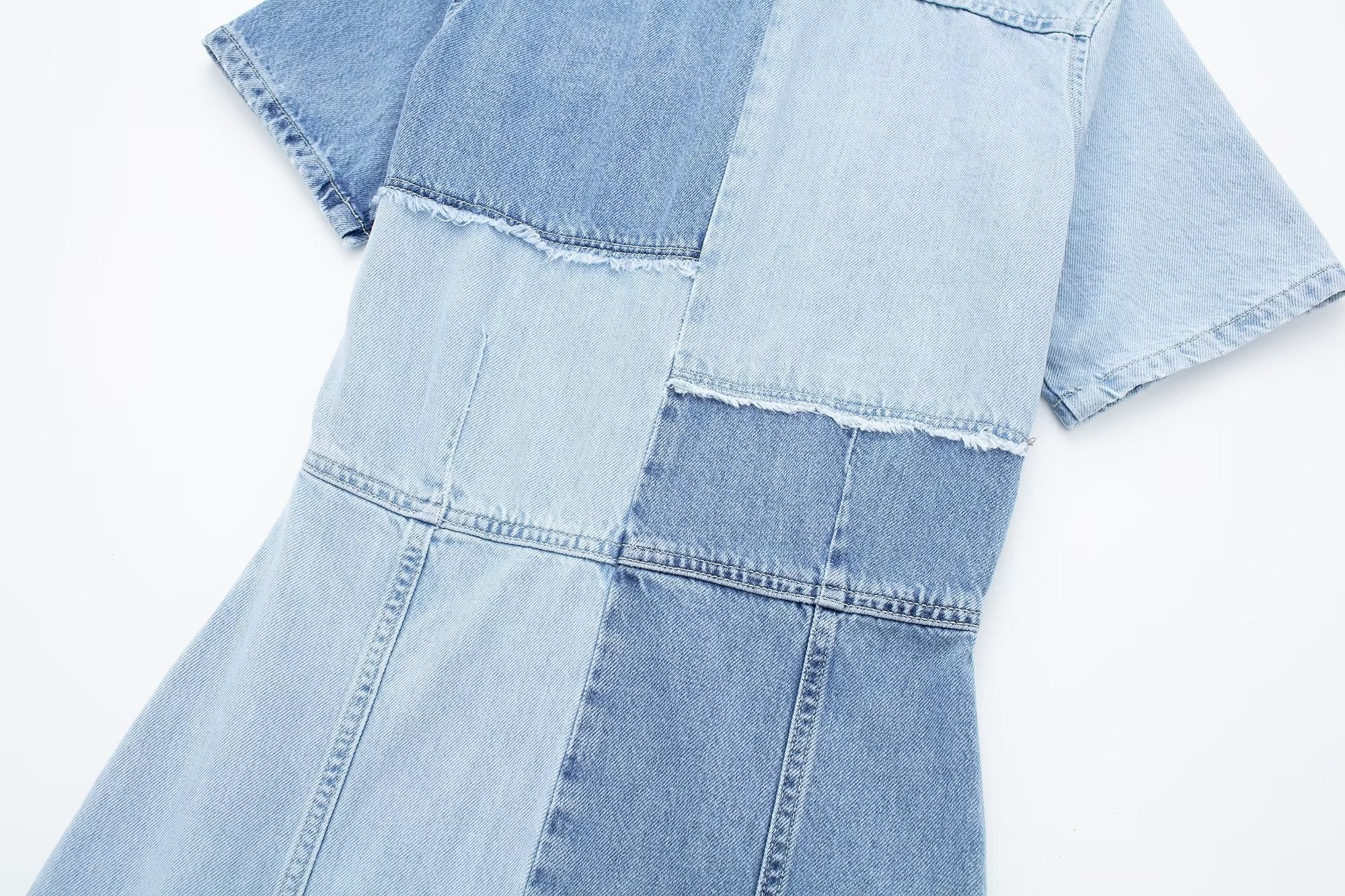 Slimming High Waist Retro Denim Overalls Dress