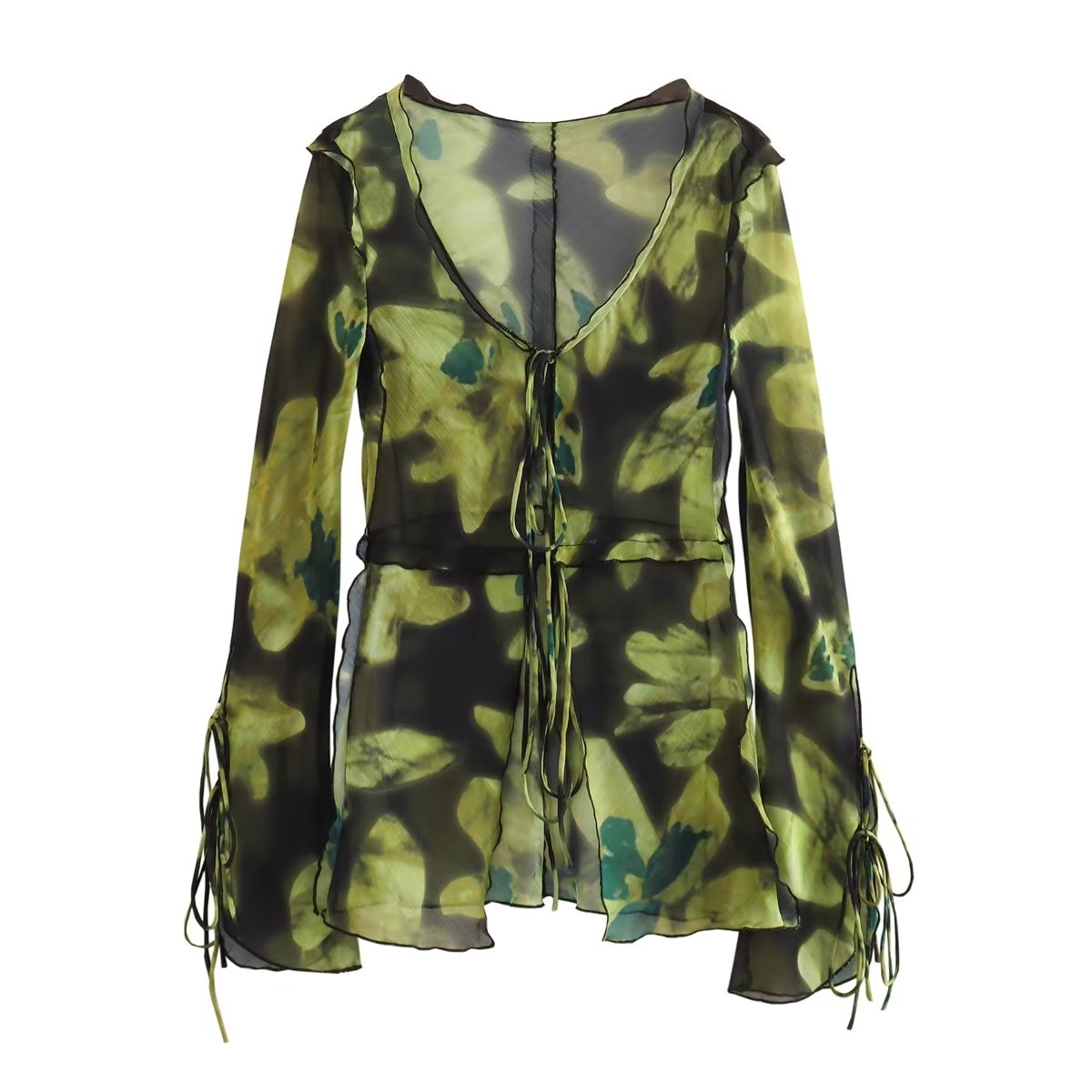 Printed Long Sleeved Blouse