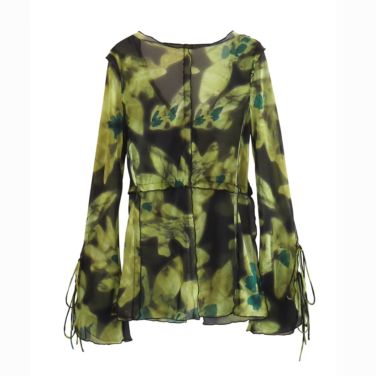 Printed Long Sleeved Blouse