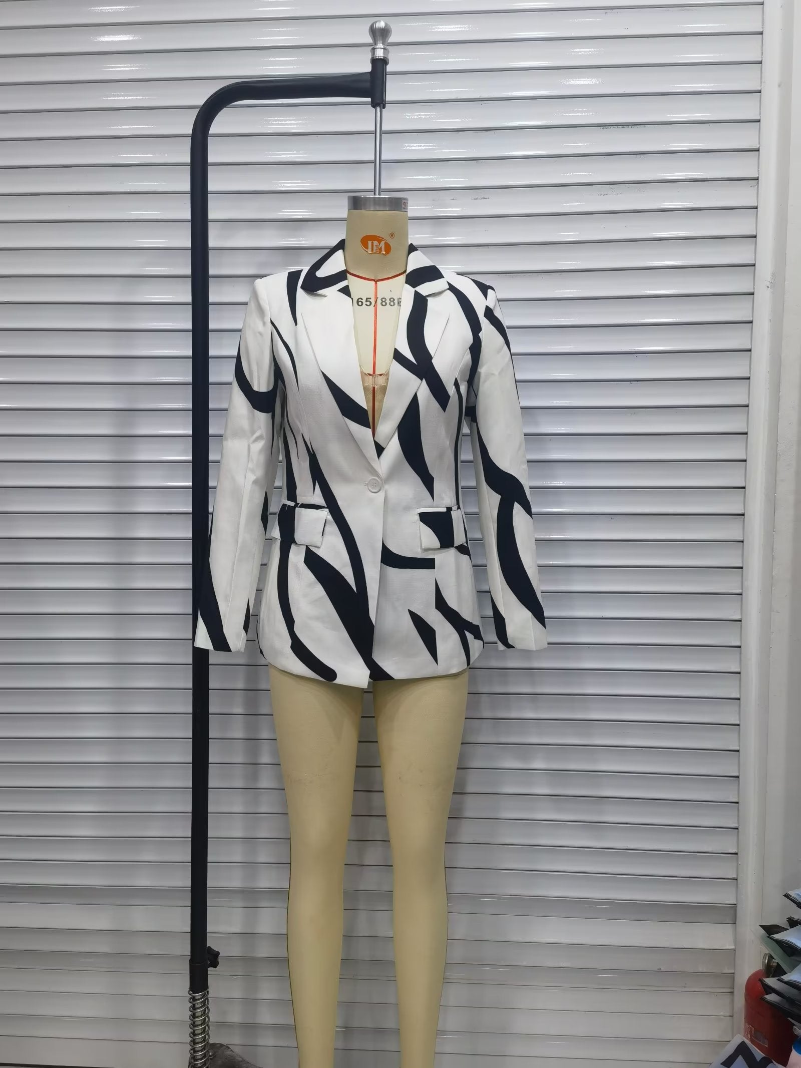 Fall Irregular Asymmetric Pattern Printing Loose Shirt Blazers