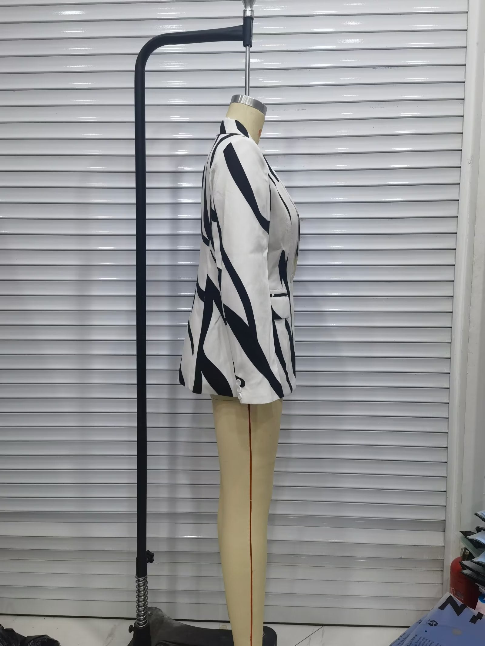 Fall Irregular Asymmetric Pattern Printing Loose Shirt Blazers