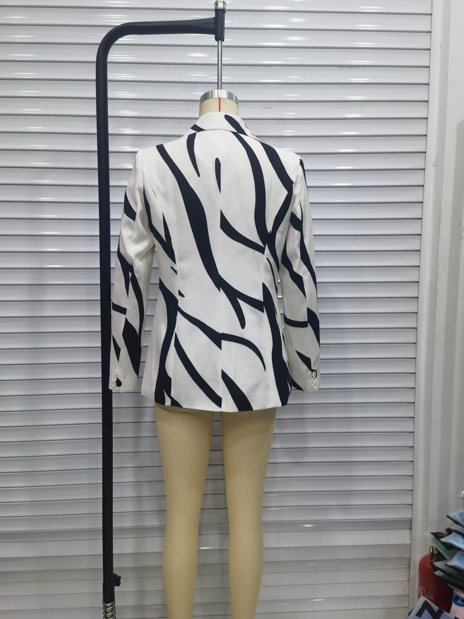 Fall Irregular Asymmetric Pattern Printing Loose Shirt Blazers