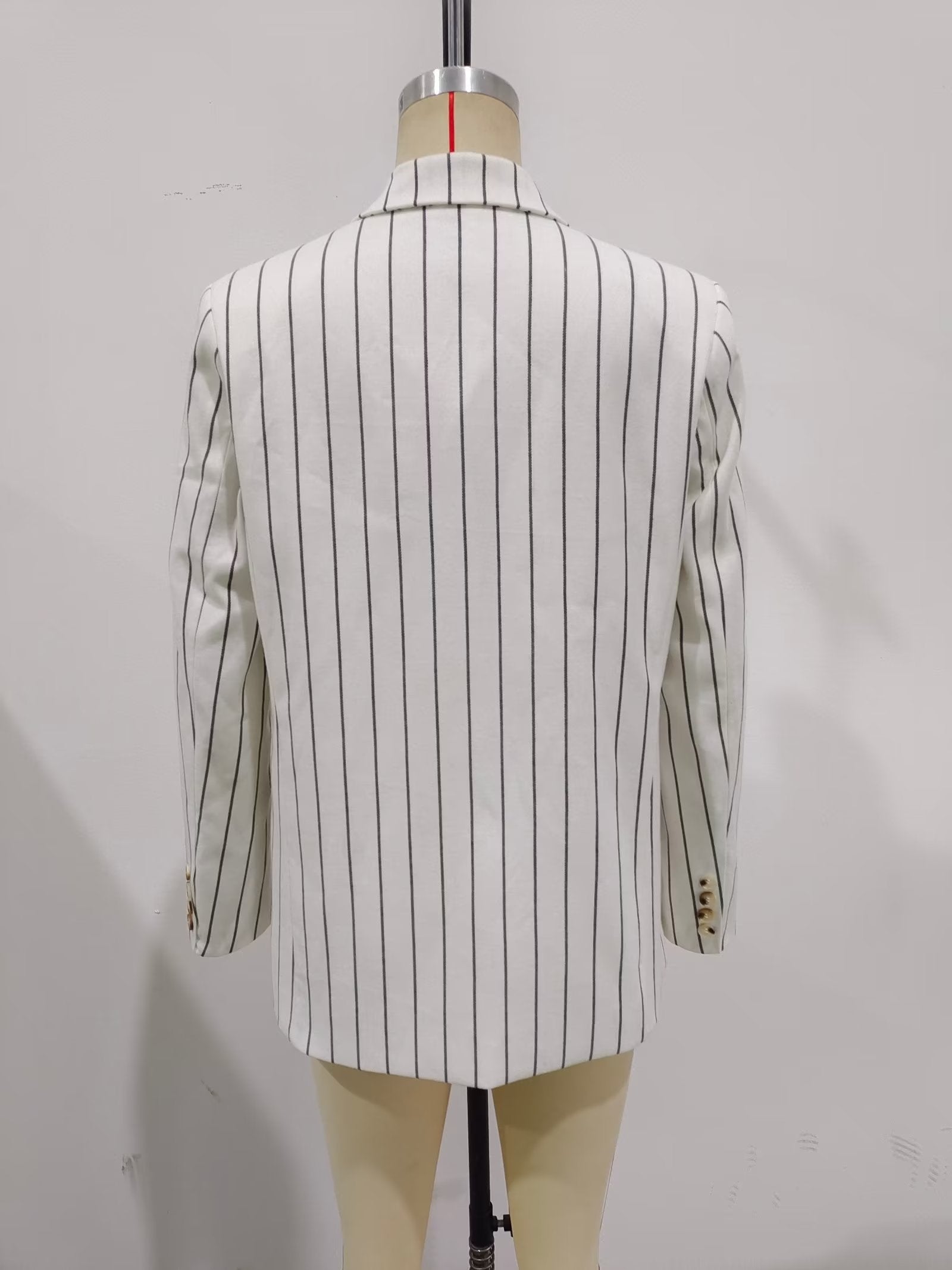 High Waist Ptripe Work Pant Double Breasted Blazer