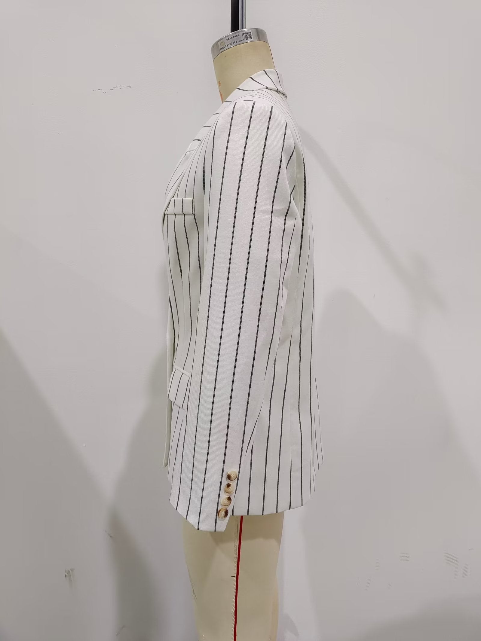 High Waist Ptripe Work Pant Double Breasted Blazer