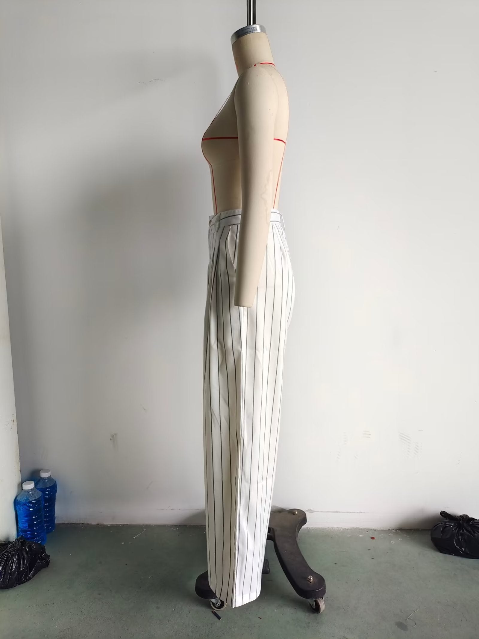 High Waist Ptripe Work Pant Double Breasted Blazer