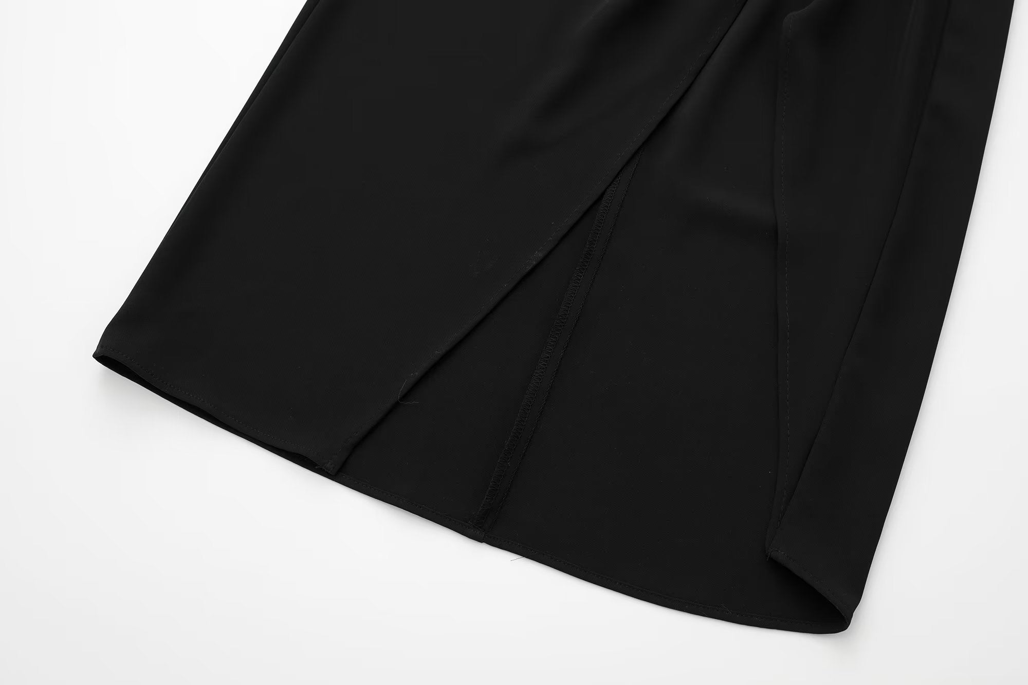 V neck Brace Solid Color Waist Tight Slit Strap Dress Maxi Dress