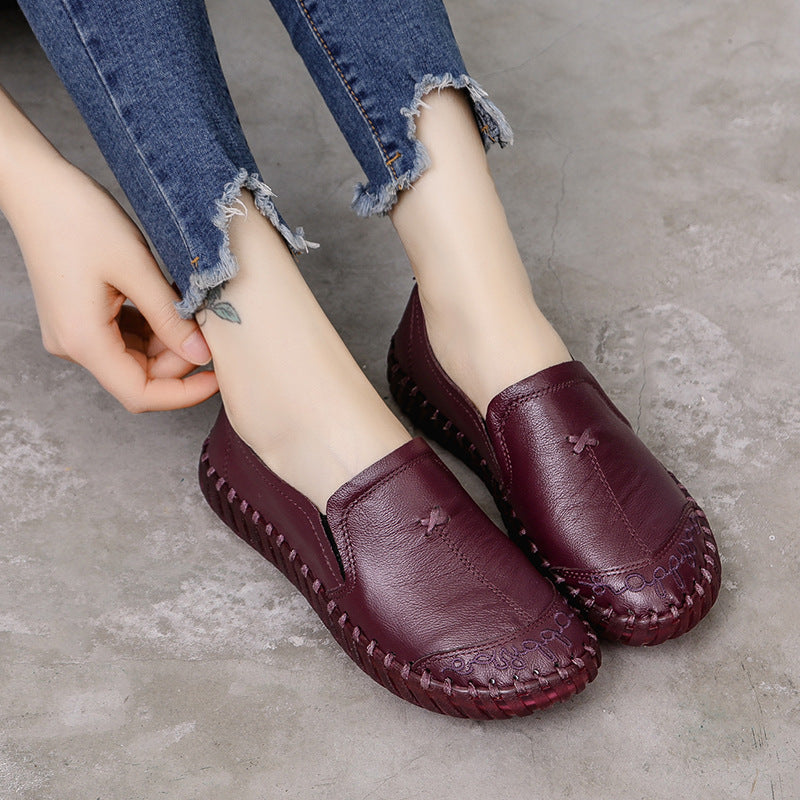 Chaussures en cuir respirantes et confortables pour grand-mère